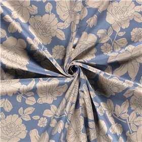 WOVEN VISCOSE LINNEN FLOWERS