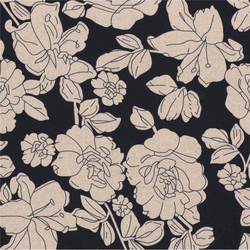 WOVEN VISCOSE LINNEN FLOWERS