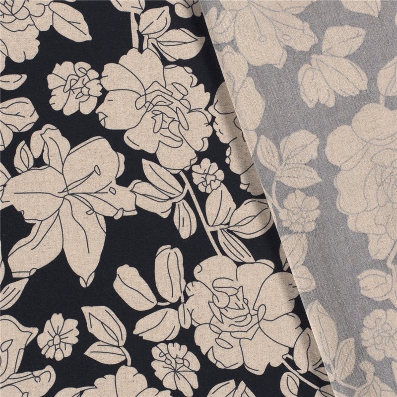 WOVEN VISCOSE LINNEN FLOWERS