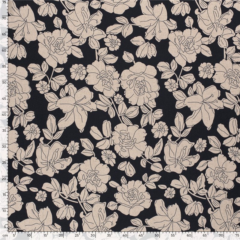 WOVEN VISCOSE LINNEN FLOWERS
