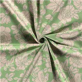 WOVEN VISCOSE LINNEN FLOWERS