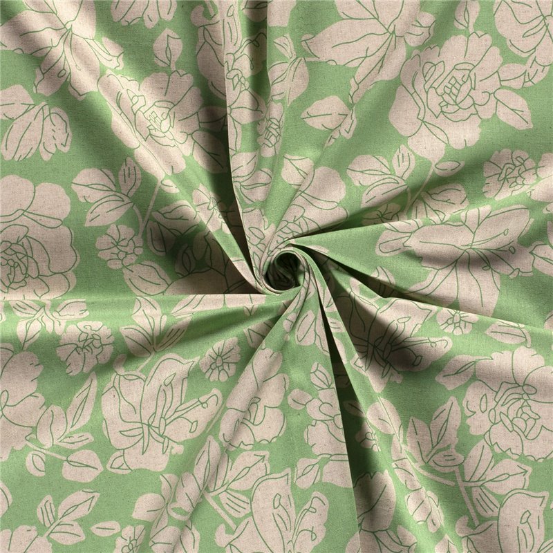 WOVEN VISCOSE LINNEN FLOWERS
