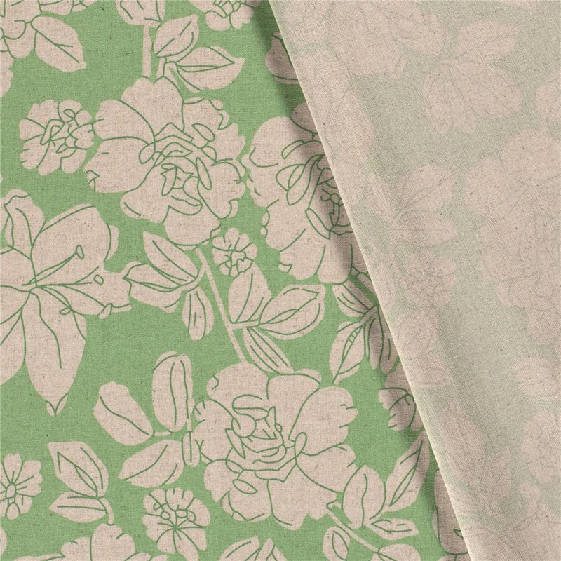 WOVEN VISCOSE LINNEN FLOWERS