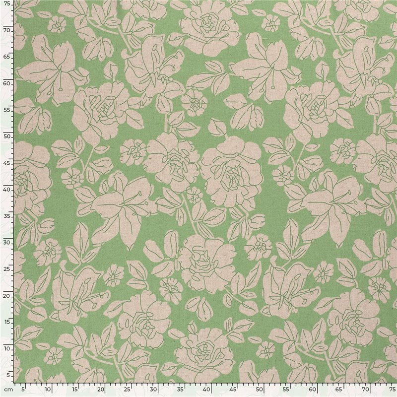 WOVEN VISCOSE LINNEN FLOWERS