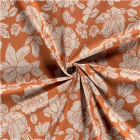 WOVEN VISCOSE LINNEN FLOWERS