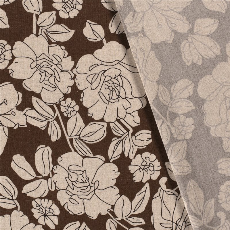 WOVEN VISCOSE LINNEN FLOWERS