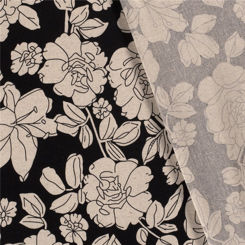 WOVEN VISCOSE LINNEN FLOWERS