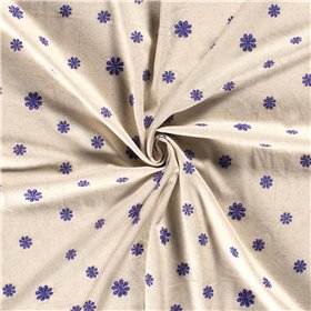 LINNEN VISCOSE EMBROIDERY FLOWERS