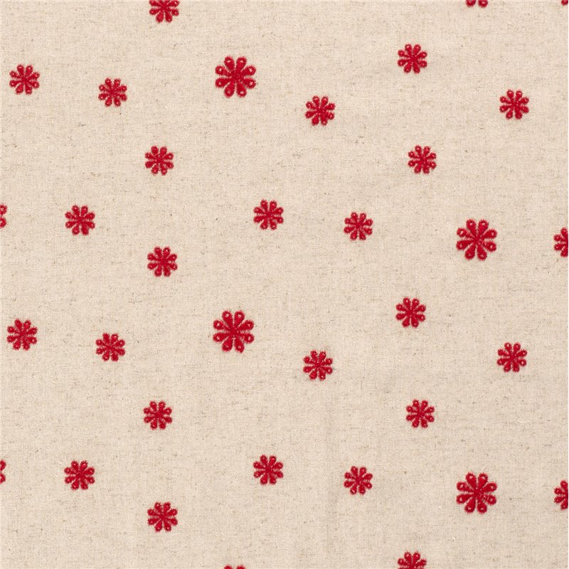 LINNEN VISCOSE EMBROIDERY FLOWERS