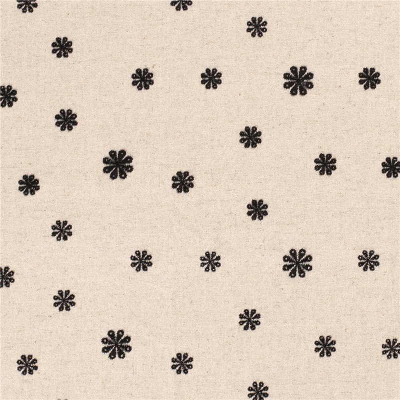 LINNEN VISCOSE EMBROIDERY FLOWERS