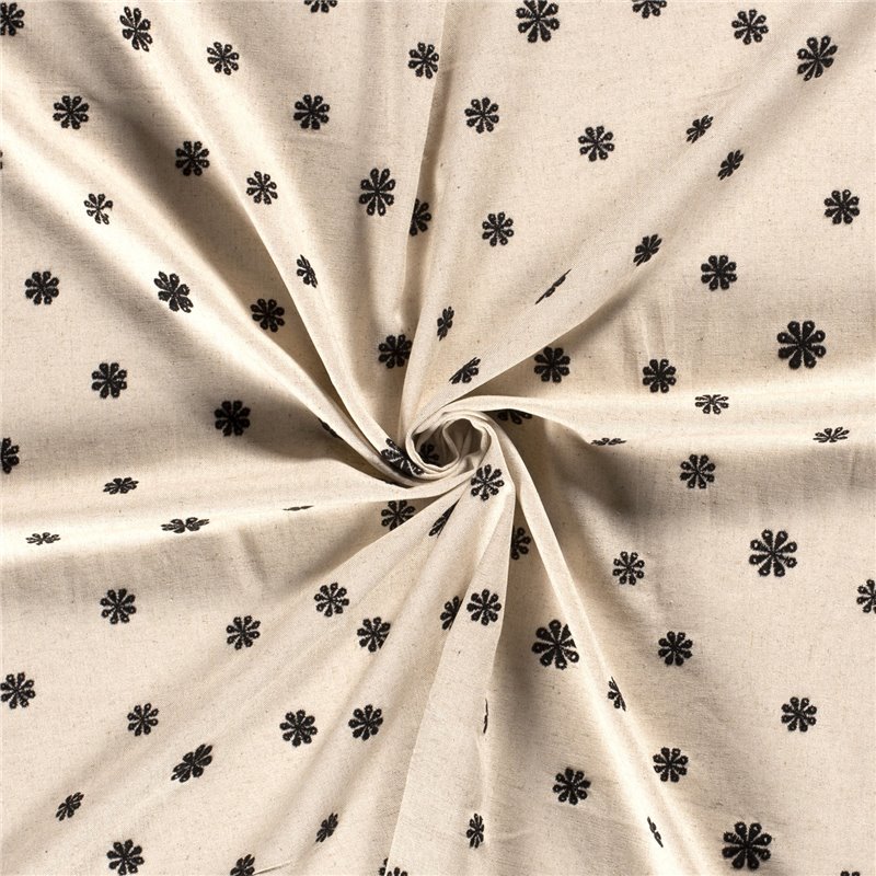 LINNEN VISCOSE EMBROIDERY FLOWERS