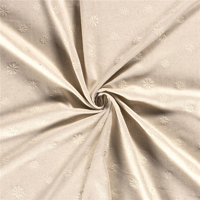 LINNEN VISCOSE EMBROIDERY FLOWERS