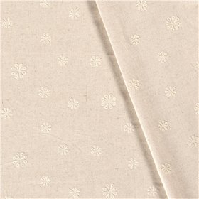 LINNEN VISCOSE EMBROIDERY FLOWERS