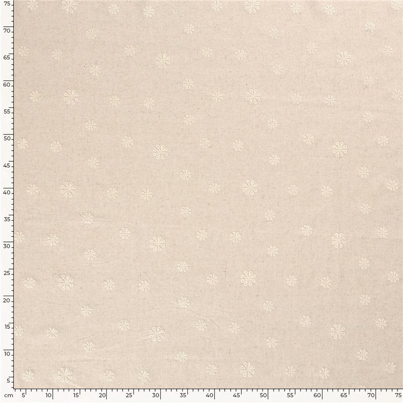 LINNEN VISCOSE EMBROIDERY FLOWERS