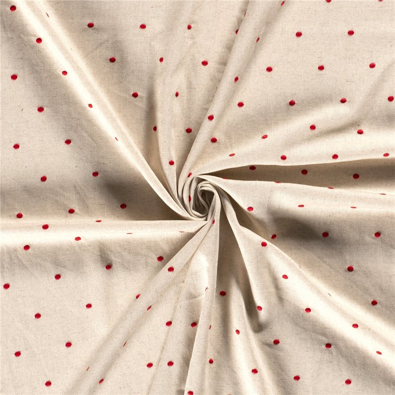LINNEN VISCOSE EMBROIDERY DOTS