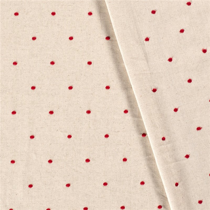LINNEN VISCOSE EMBROIDERY DOTS