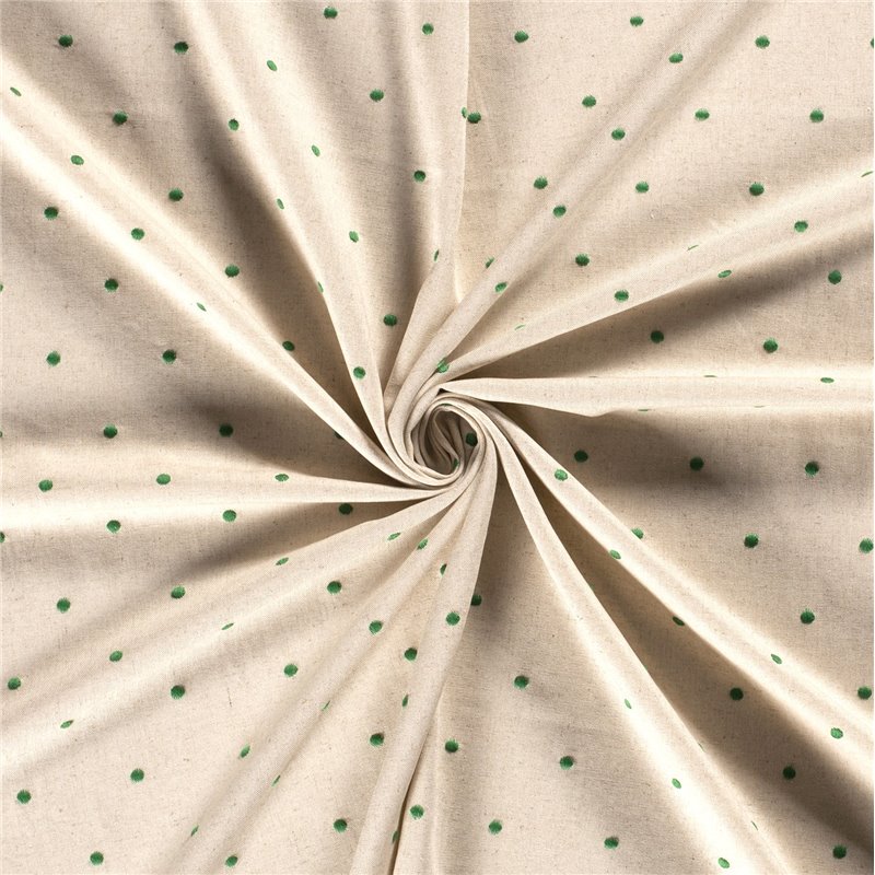 LINNEN VISCOSE EMBROIDERY DOTS