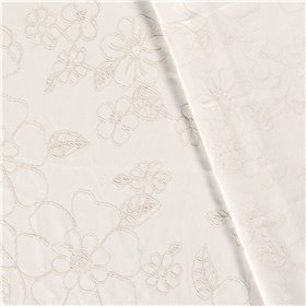 LINNEN VISCOSE EMBROIDERY FLOWERS
