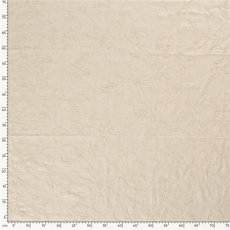 LINNEN VISCOSE EMBROIDERY FLOWERS