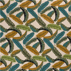 VISCOSE LINNEN LOOK JERSEY LEAVES
