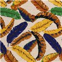 VISCOSE LINNEN LOOK JERSEY LEAVES