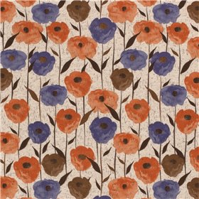 VISCOSE LINNEN LOOK JERSEY FLOWERS