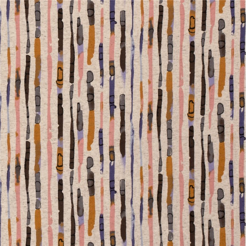 VISCOSE LINNEN LOOK JERSEY ABSTRACT