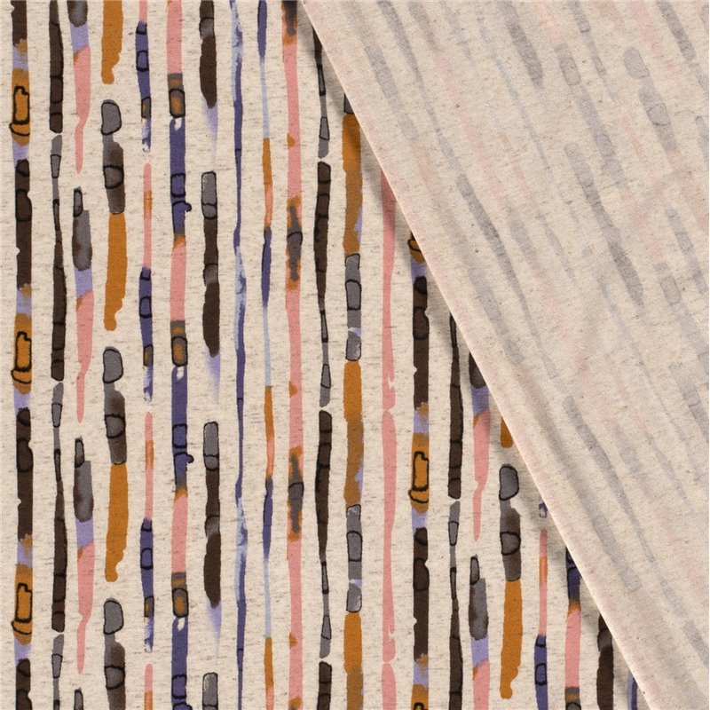 VISCOSE LINNEN LOOK JERSEY ABSTRACT