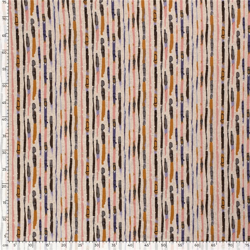 VISCOSE LINNEN LOOK JERSEY ABSTRACT