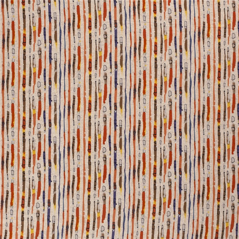 VISCOSE LINNEN LOOK JERSEY ABSTRACT