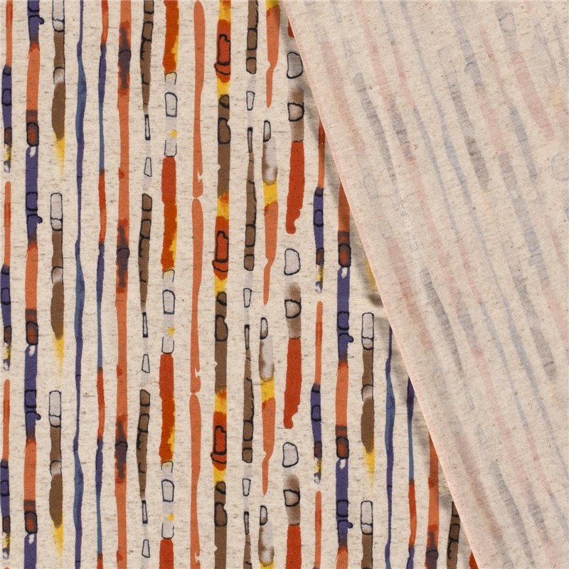 VISCOSE LINNEN LOOK JERSEY ABSTRACT