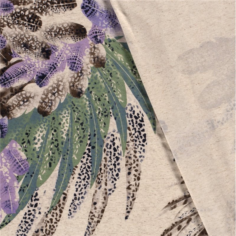 VISCOSE LINNEN LOOK JERSEY FEATHERS