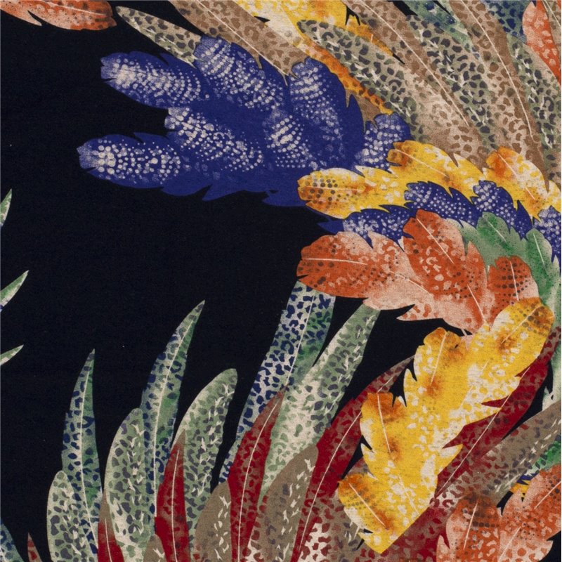 VISCOSE LINNEN LOOK JERSEY FEATHERS