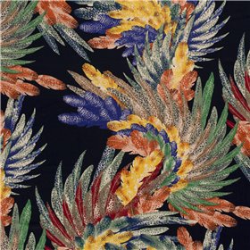 VISCOSE LINNEN LOOK JERSEY FEATHERS