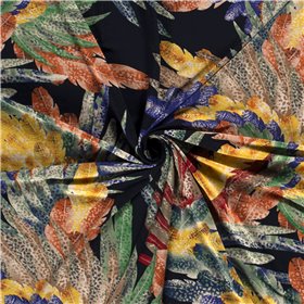 VISCOSE LINNEN LOOK JERSEY FEATHERS