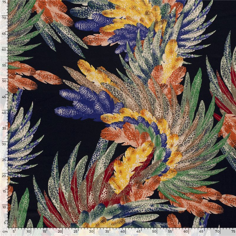 VISCOSE LINNEN LOOK JERSEY FEATHERS