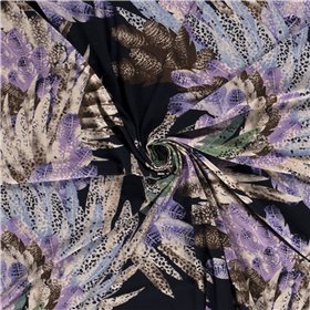 VISCOSE LINNEN LOOK JERSEY FEATHERS