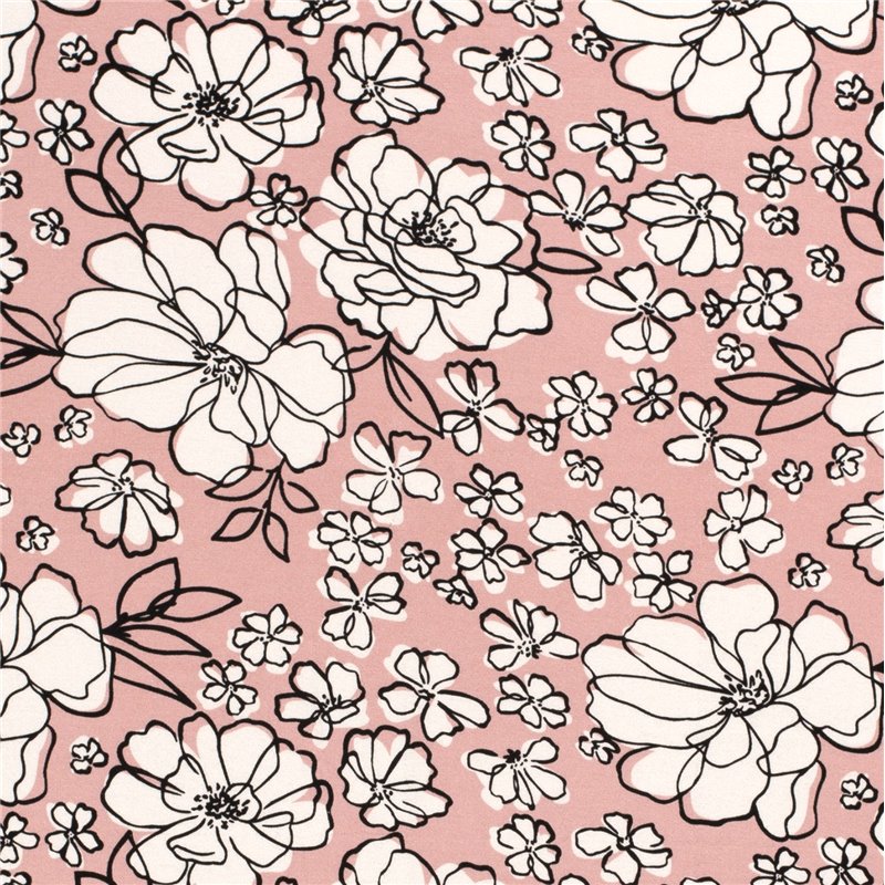 VISCOSE JERSEY FLOWERS