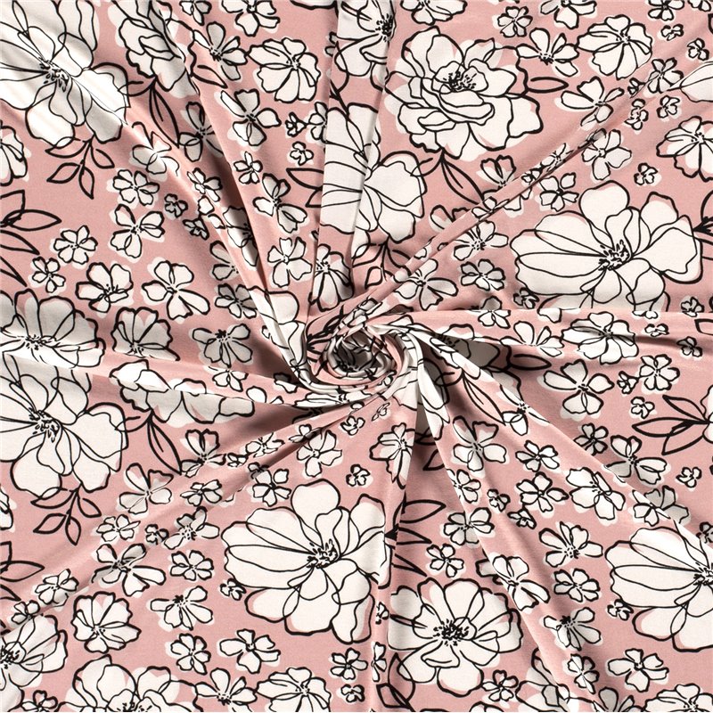VISCOSE JERSEY FLOWERS