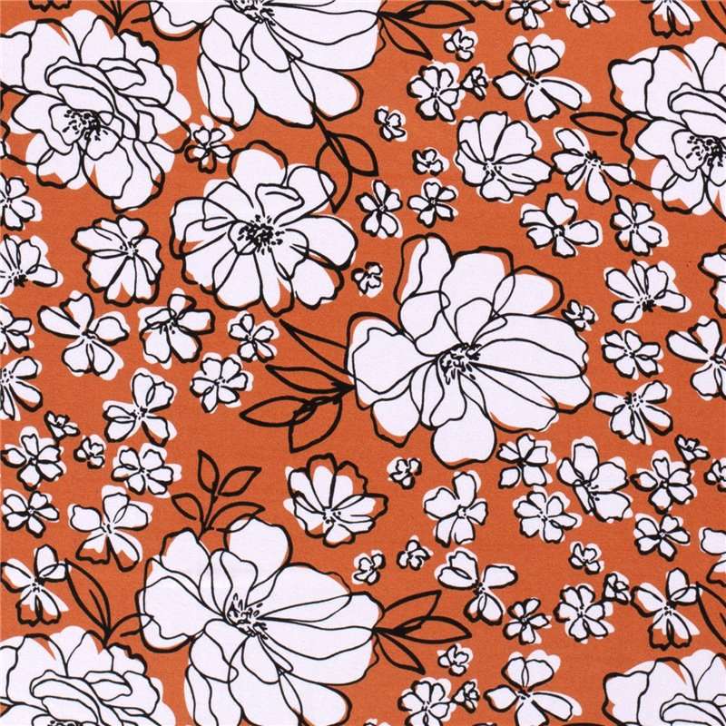 VISCOSE JERSEY FLOWERS