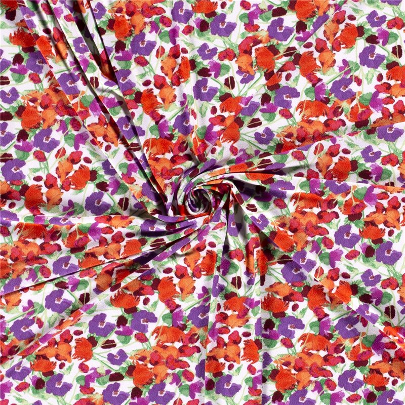 POLY CREPE JERSEY  FLOWERS
