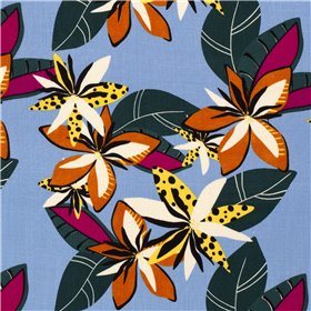 WOVEN VISCOSE STRETCH FLOWERS