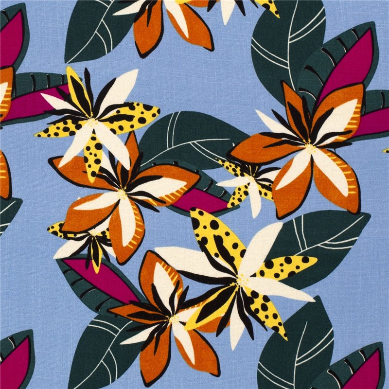 WOVEN VISCOSE STRETCH FLOWERS