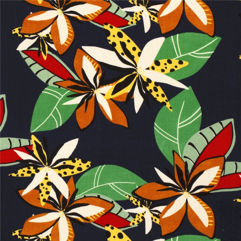 WOVEN VISCOSE STRETCH FLOWERS