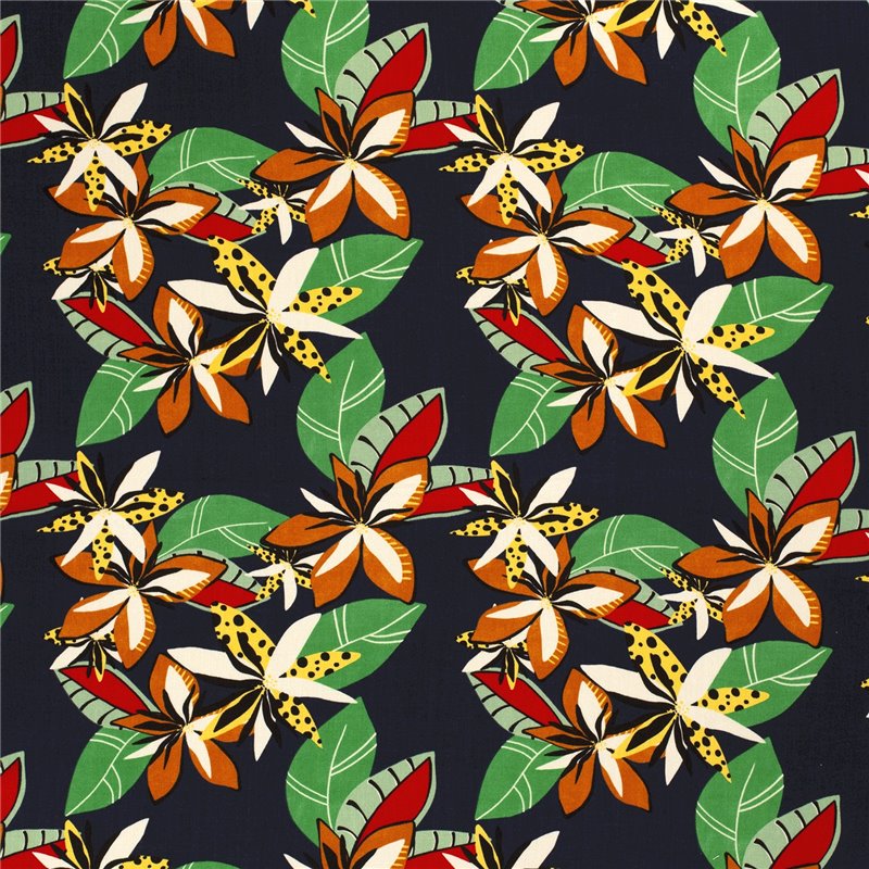WOVEN VISCOSE STRETCH FLOWERS