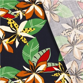 WOVEN VISCOSE STRETCH FLOWERS