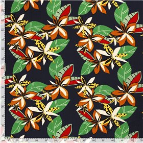 WOVEN VISCOSE STRETCH FLOWERS
