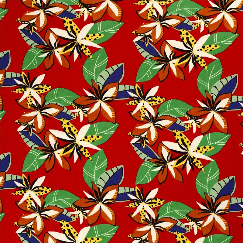 WOVEN VISCOSE STRETCH FLOWERS