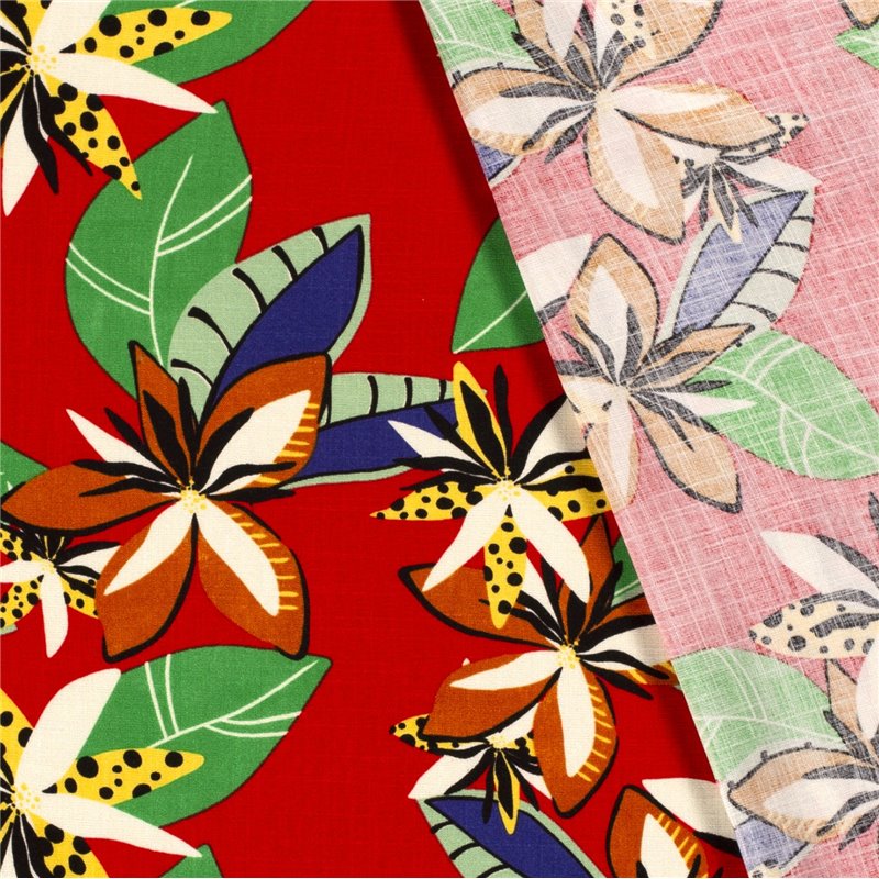 WOVEN VISCOSE STRETCH FLOWERS