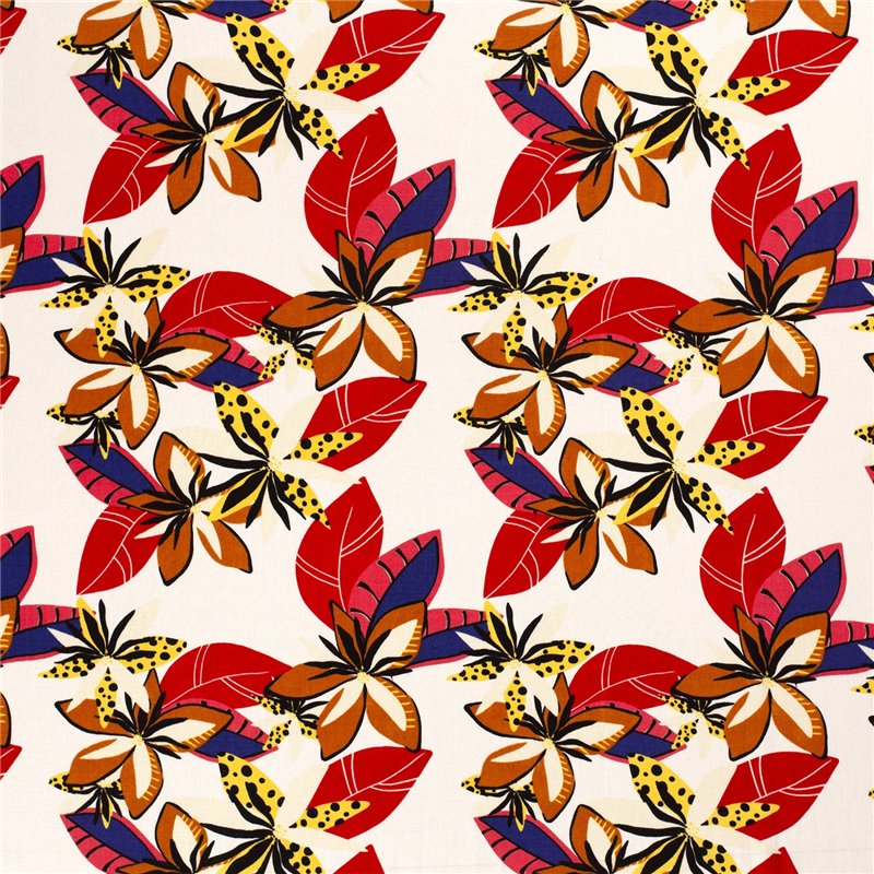 WOVEN VISCOSE STRETCH FLOWERS